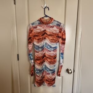 Wild Fable Abstract Print Long Sleeve Dress